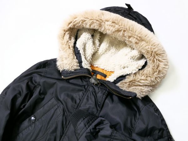 MB3017□マークジェイコブス/MARC JACOBS*フェイクファー/フーディー*中綿*中わたジャケット/ナイロンジャケット**ブラック系*サイズ6 MARC フェイクファー JACOBS(マークジェイコブス) レディース ◆MARC ファー