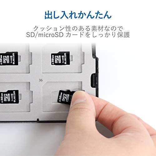 【送料無料・即決】色ブラック サイズSD:36枚+microSD:36枚 エレコム メモリカードケース 72枚収納(SDカード36_4