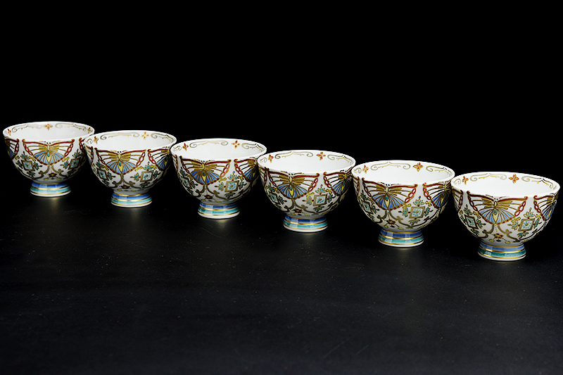 煎茶道具 京焼 煎茶器 平安 茶器 煎茶碗 宝瓶 | 色絵 造 青
