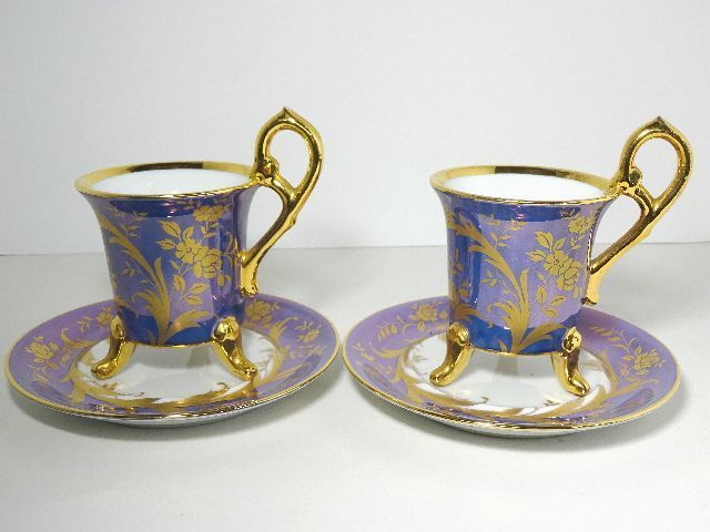 2026，HOT 特価 大橋陶器 カップ＆ソーサー ペア 青 デミタス OHASHI CHINA アンティーク コーヒーカップ(デミタスカップ)｜売買されたオークション情報、yahooの商品情報をアーカイブ公開 - オークファン 茶器