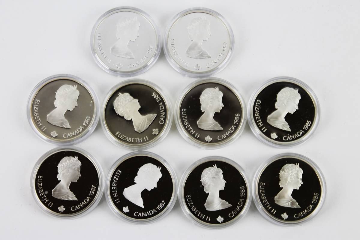 正規輸入元 カナダ カルガリー 1988年 オリンピック記念銀貨 10枚 20 正規輸入元 カナダ カルガリー 1988年 オリンピック記念銀貨 10枚 20