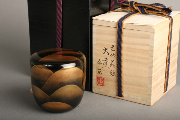 真作保証中村恭蔵和歌面中次棗共箱加賀蒔絵師茶道具 中村恭蔵作 0 1