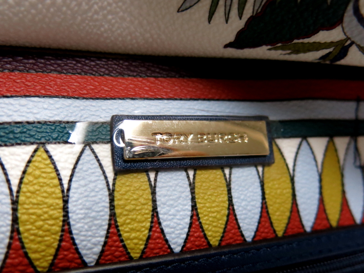 ○未使用○TORY BURCH トリーバーチ○ボタニカル柄○PVC レザー○2way 