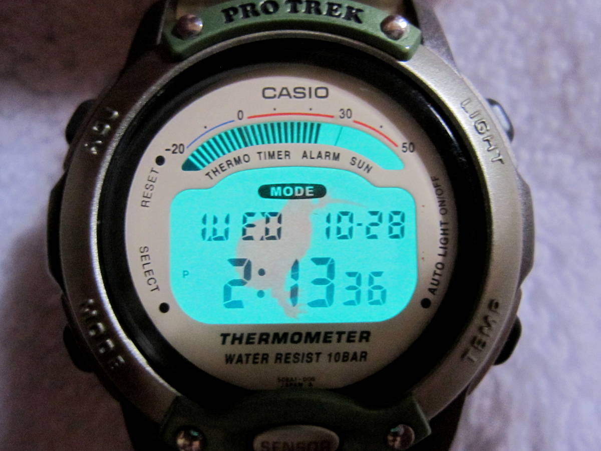 CASIO PROTREK Ley PRL-10 バードライフ 緑 キーウィ 稼動 傷少め 中古