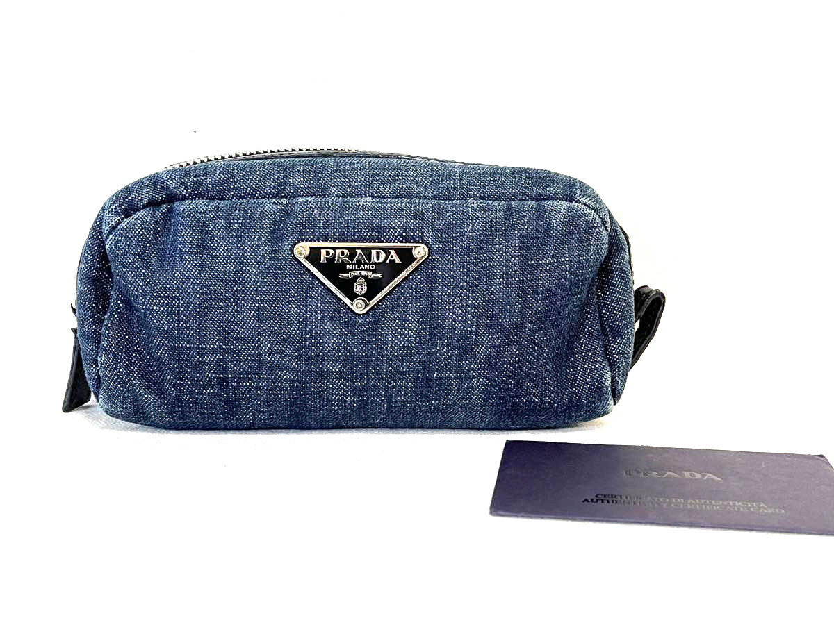 プラダ デニム（化粧ポーチ｜レディースバッグ prada デニム 化粧 