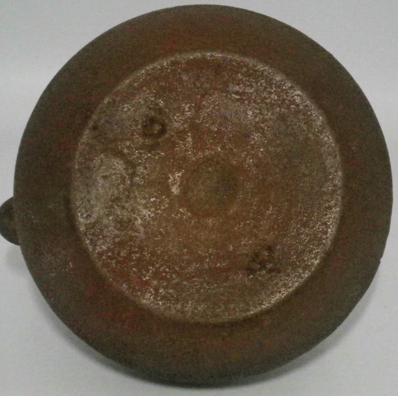 煎茶道具 時代物 花押 時代鉄瓶 龍文堂 安之助 銅製蓋 刷毛目地紋 龍文堂