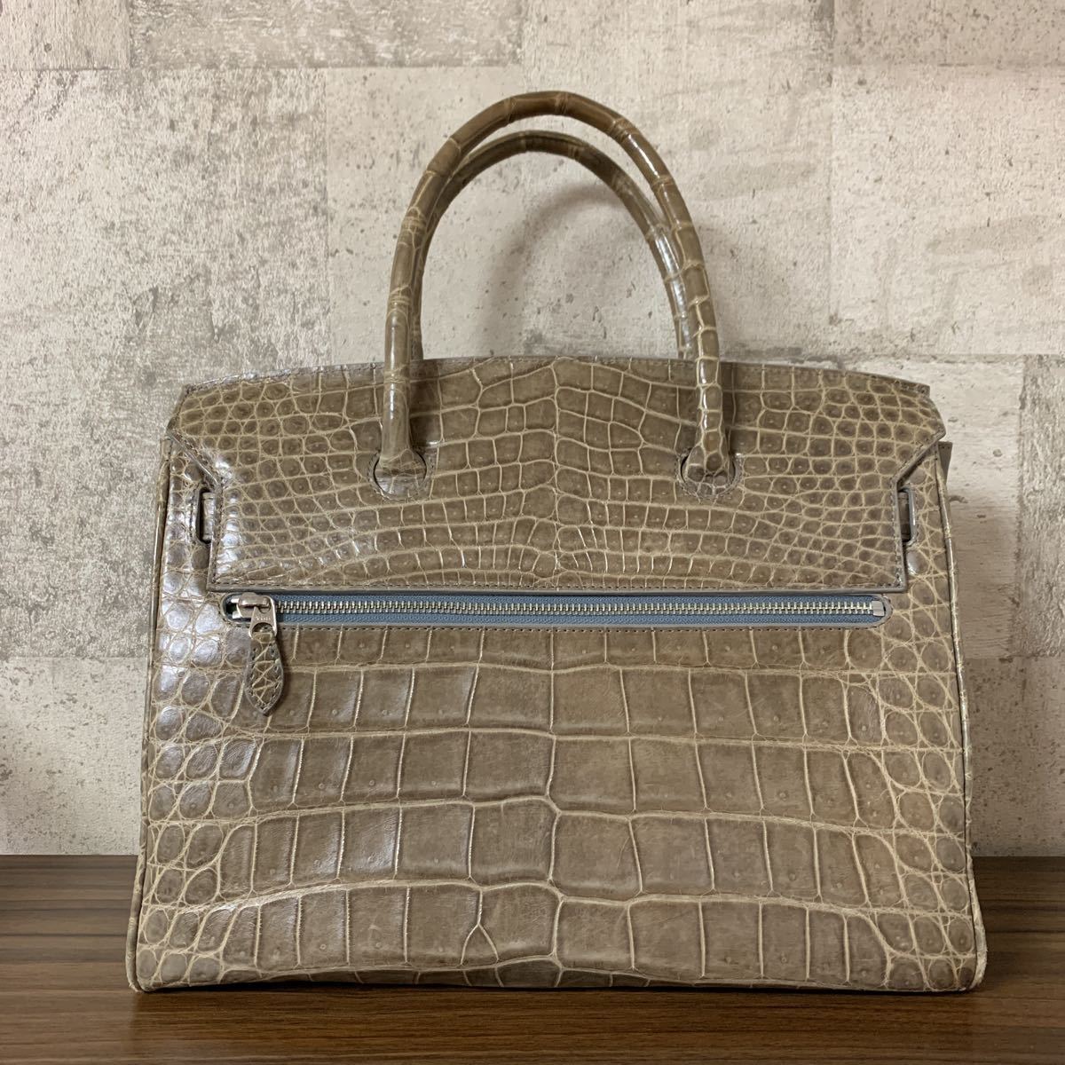 美品 リアルクロコダイル バーキンタイプ ハンドバッグ 最高級 JRAタグ 