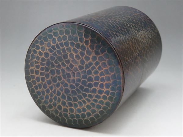 玉川堂 茶筒 共箱 紫金色 HOT，大得価 鎚起銅器 I-133