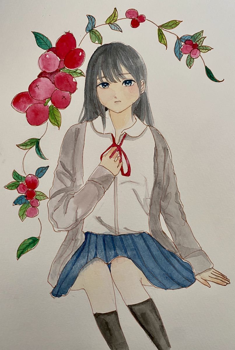手描きイラスト オリジナル 女子高生 クランベリー 青春 制服 女の子 手描きイラスト 売買されたオークション情報 Yahooの商品情報をアーカイブ公開 オークファン Aucfan Com