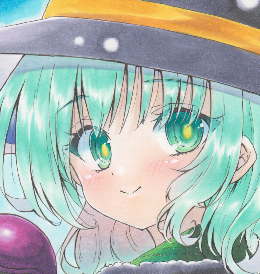 同人手描きイラスト【東方Project/東方/古明地こいし/冬】A4(手描き