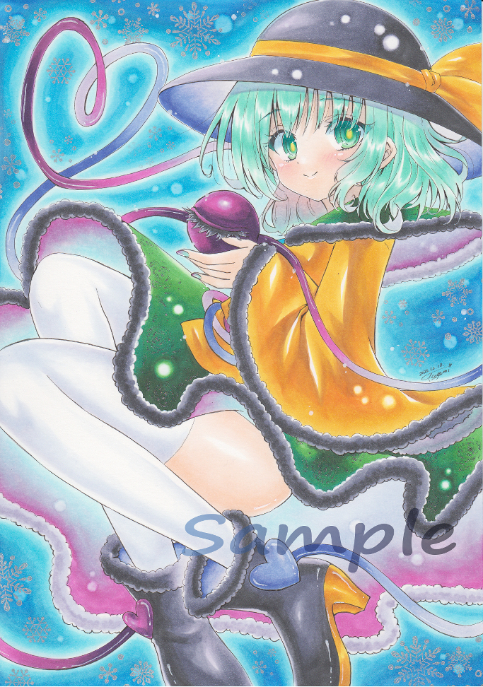 同人手描きイラスト【東方Project/東方/古明地こいし/冬】A4(手描き