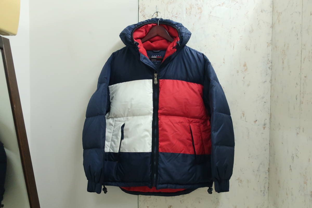 90's TOMMY HILFIGER ビッグフラッグ ダウン ジャケット パーカー