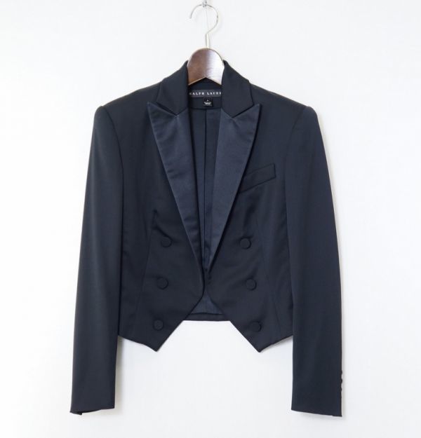豊富な，新作 GD8555#アメリカ製 RALPH LAUREN/ラルフローレン ウール シルク ショートジャケット テーラードジャケット ブラック 2(ジャケット、ブレザー)｜売買されたオークション情報、yahooの商品情報をア 女性用
