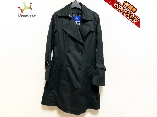 BURBERRY BLUE LABEL バーバリー トレンチコート 黒 38 BURBERRY BLUE