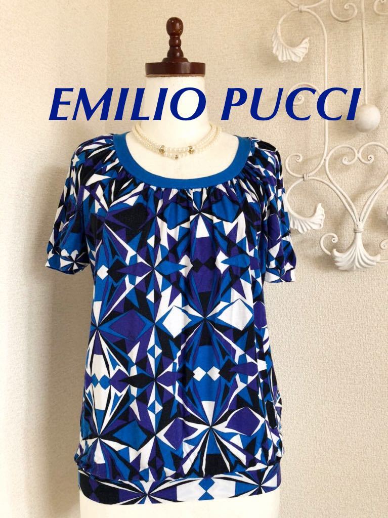 EMILIO PUCCI 総柄 半袖カットソー トップス 送料無料 エミリオプッチ EMILIO PUCCI 総柄 半袖カットソー サイズS