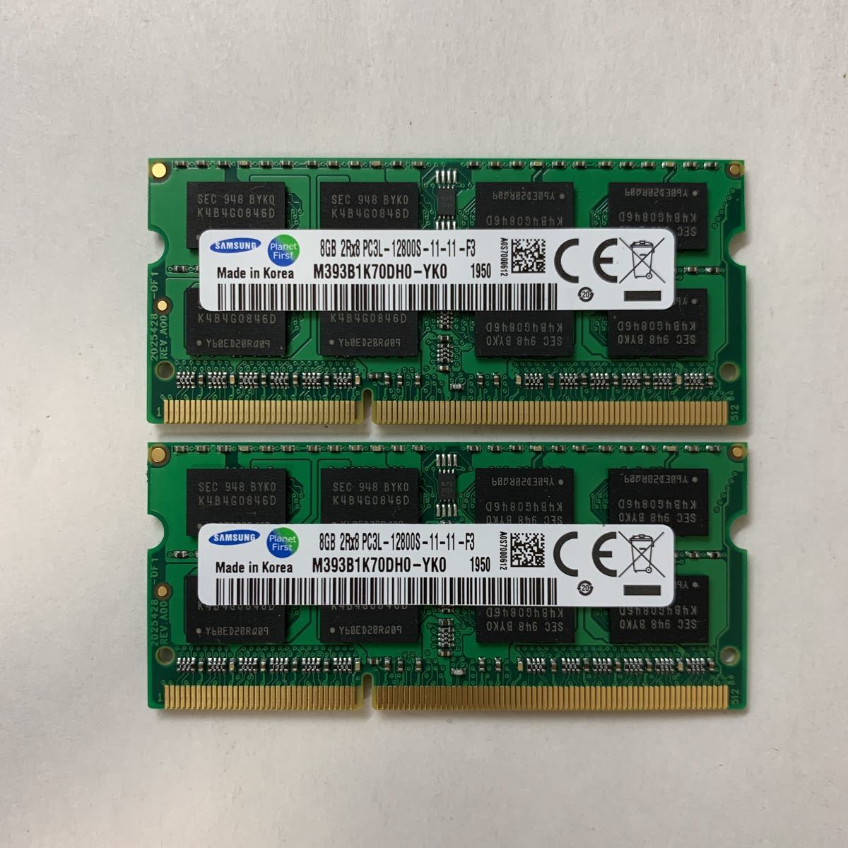 Micron 8GB 2R×8 PC3L-12800S 2枚セット（合計16GB) N147 5枚セット