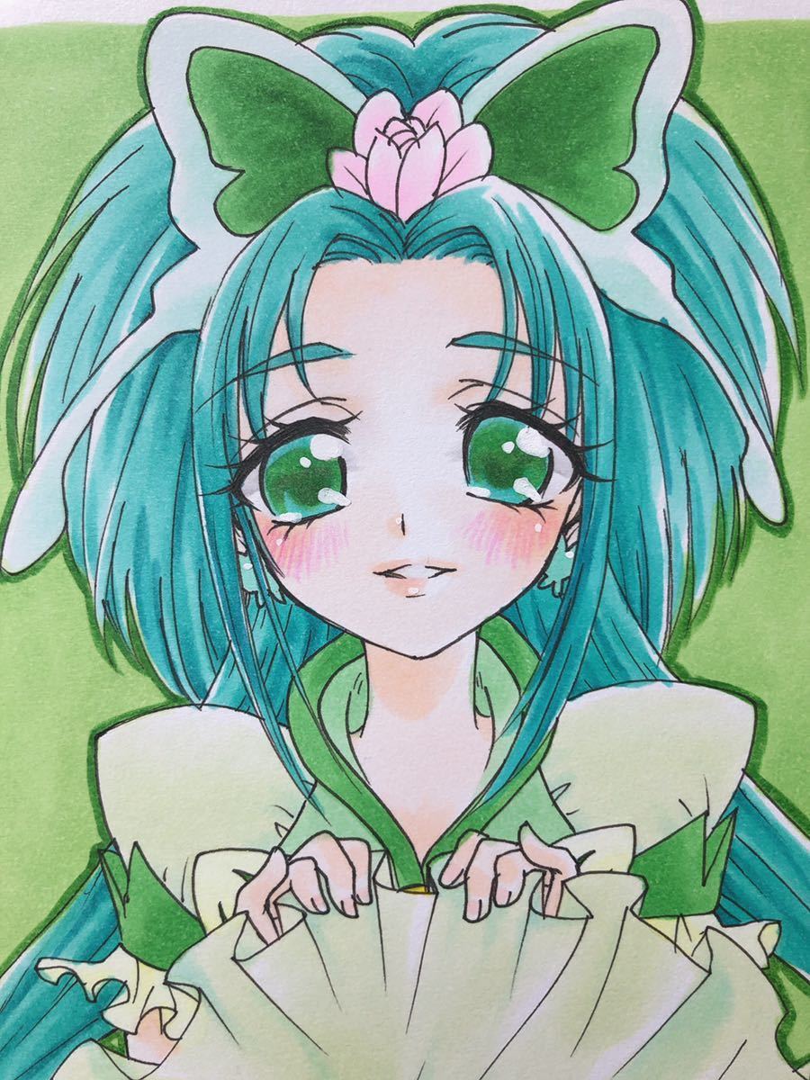 同人 手描きイラスト 女の子 プリキュア 5 キュアミント ケント紙 A5サイズ 手描きイラスト 売買されたオークション情報 Yahooの商品情報をアーカイブ公開 オークファン Aucfan Com
