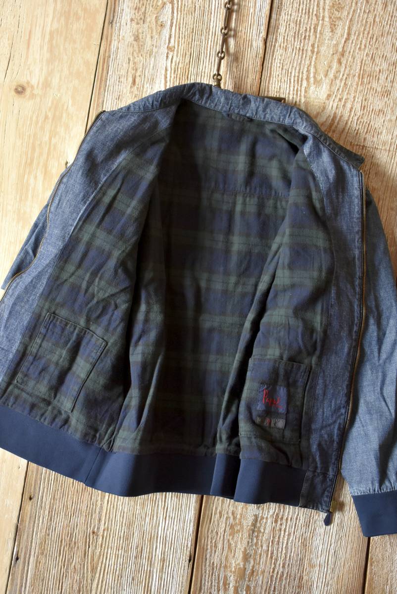 希少 良品 パパス Papas 日本製 インディゴ 藍染め スイングトップ