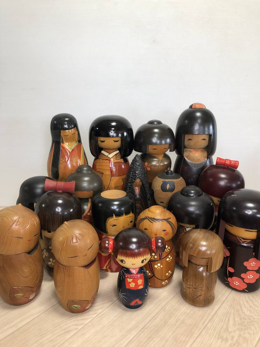 1円～　こけし　まとめ　木彫り　人形　伝統工芸　民芸品　縁起物　日本　昭和レトロ　銘有　在銘　いろいろ 郷土玩具 民芸品 創作こけし 木彫り人形 昭和レトロ 一刀彫