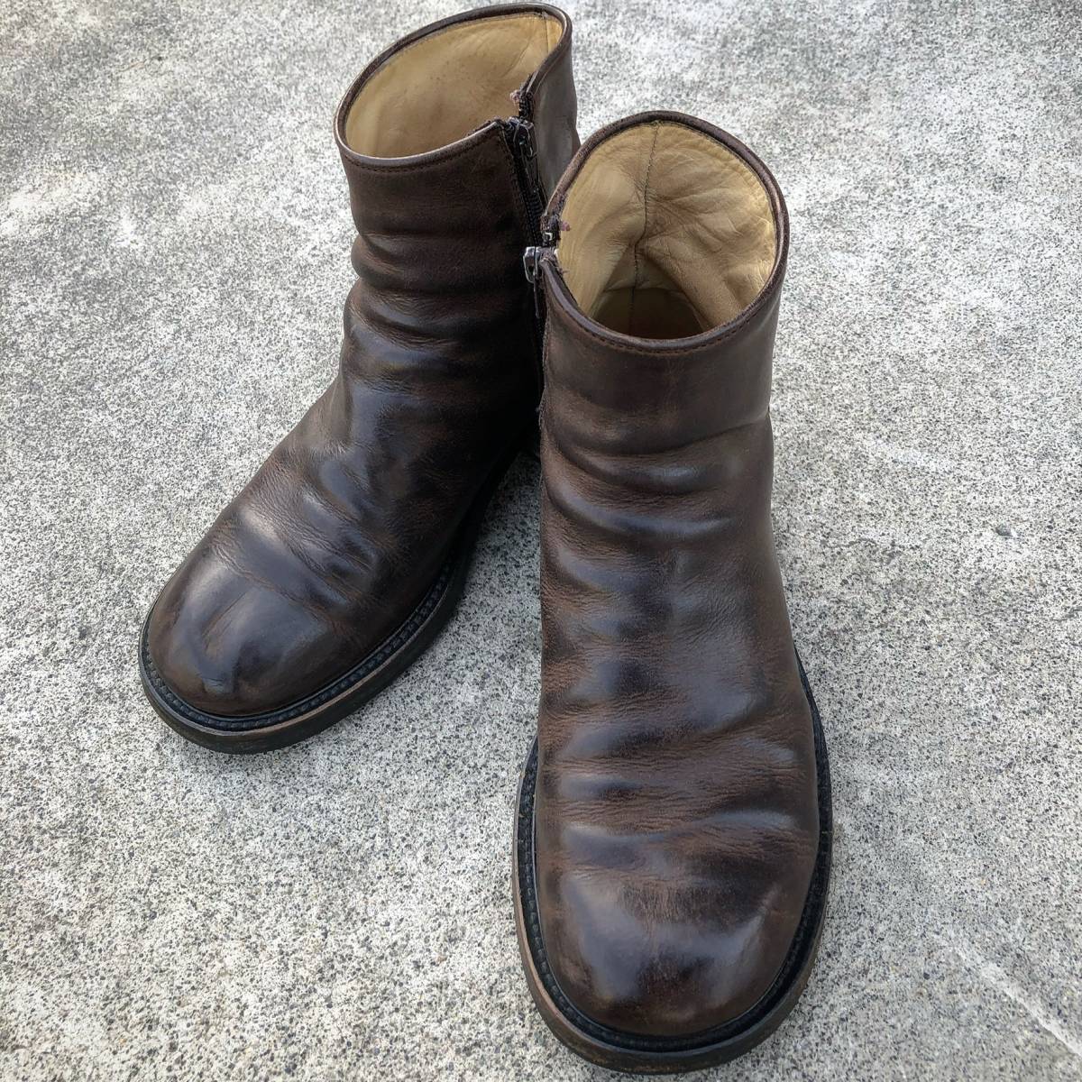 BUTTERO (ブッテロ) サイドZIPワークブーツ ブラウン サイズ:42