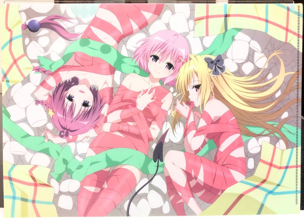 LOVEる ダークネス クリアファイル モモ＆金色の闇＆黒咲芽亜 半裸 