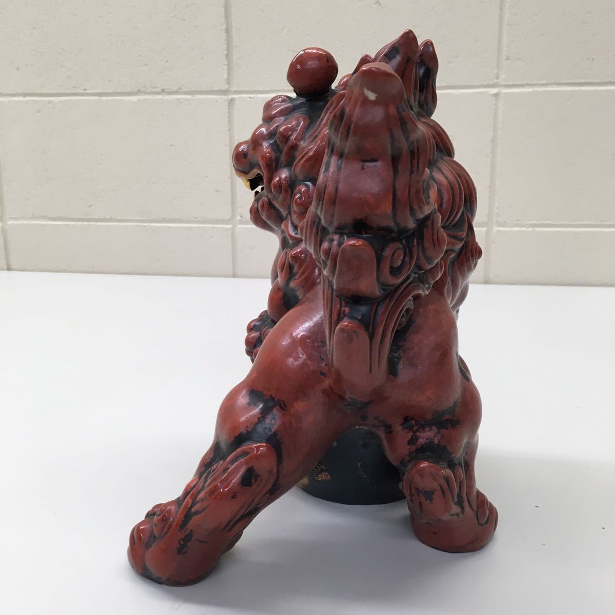 九谷焼 玉獅子 一対 置物 獅子 双獅子 狛犬 シーサー ペア 魔除け