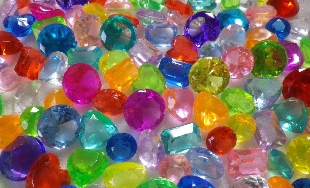 アクリルアイス◆ダイヤモンドMIX・100個◆カラフル・宝石すくい・プライズ・お祭り_1
