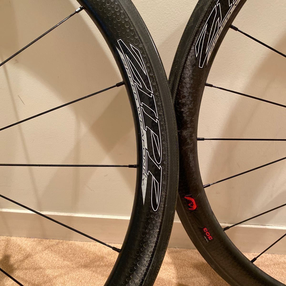 ZIPP 303 Firecrestチューブラーカーボンホイールフロント リアセット シマノ10s_1