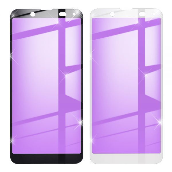 AQUOS sense3 basic 強化ガラスフィルム ブルーライトカット au SHV48 液晶保護 全面保護シール 3D ソフトフレーム ガラスカバー_10