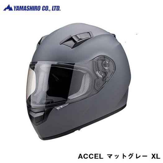ACCEL ヘルメット マットグレー XL フルフェイス スピーカーホール付 原付 バイク用 快適装備 山城 ヤマシロ FH-004