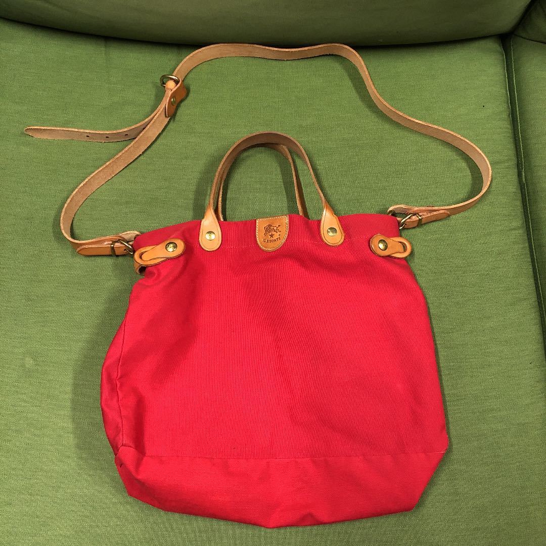美品!イルビゾンテ ショルダー 手下げバッグ 赤