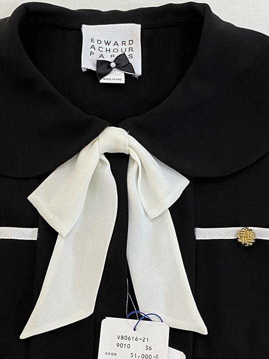 4万円】EDWARD ACHOUR PARIS バイカラーデザインブラウス