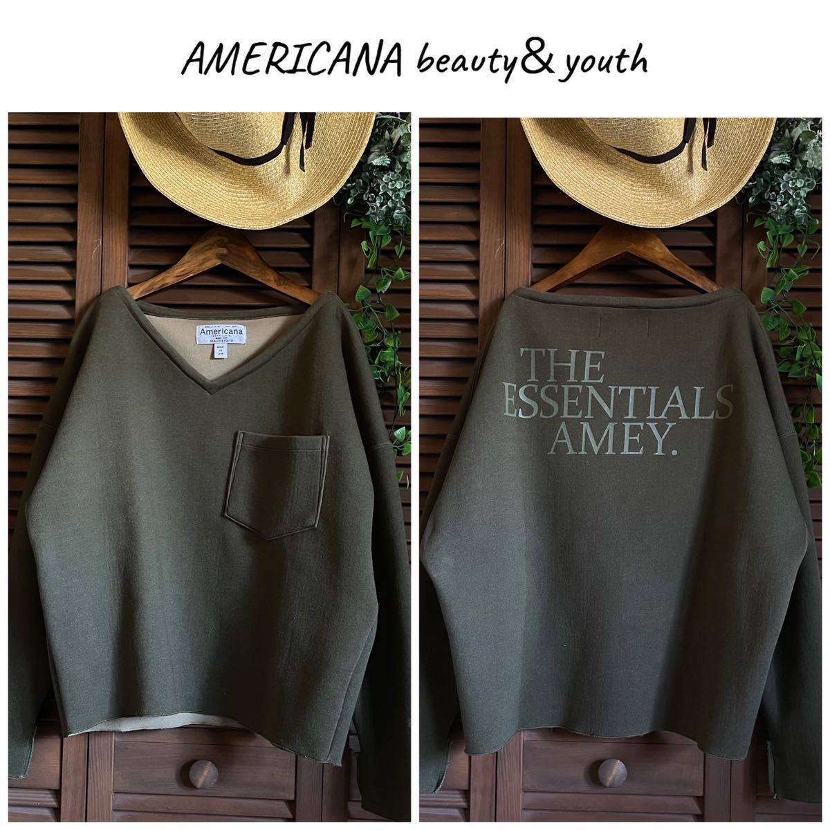 Americana 別注 トップス プルオーバー beauty&youth Vネック
