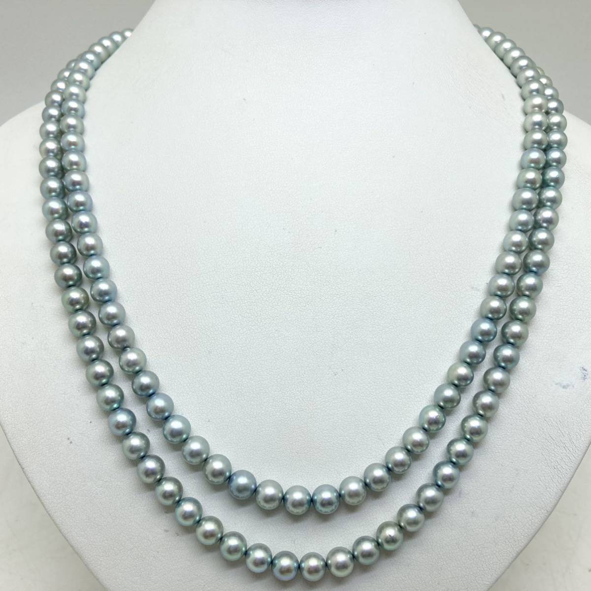 SALE!!□アコヤ本真珠ロングネックレス□重量約72.0g 約6.5～7.8mm 