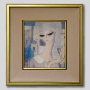 WISH】○安食一雄 二科会会員 油彩 6号 「ばら」共シール [真作保証