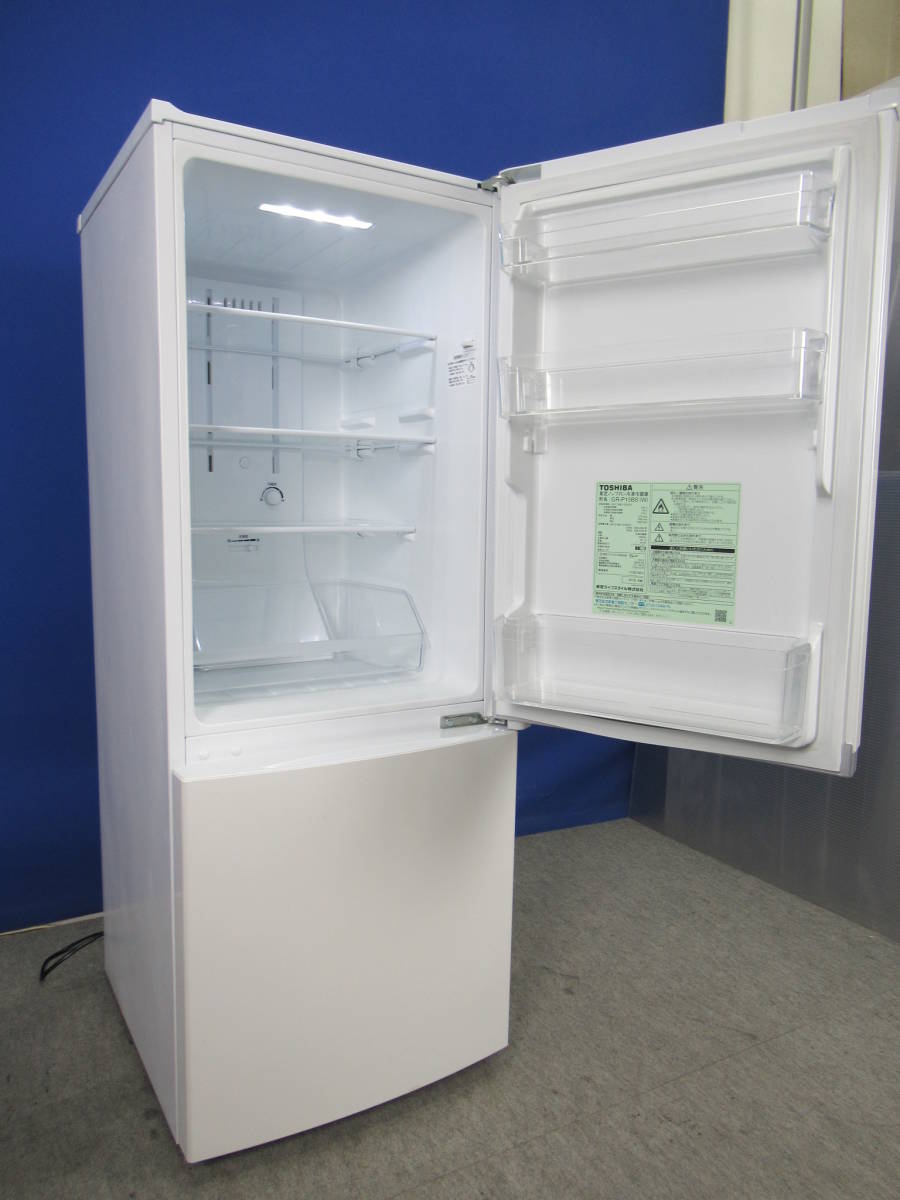 東芝 153L 冷蔵庫 GR-P15BS 2019年製 2ドア GR-P15BS(W) 2ドア冷蔵庫