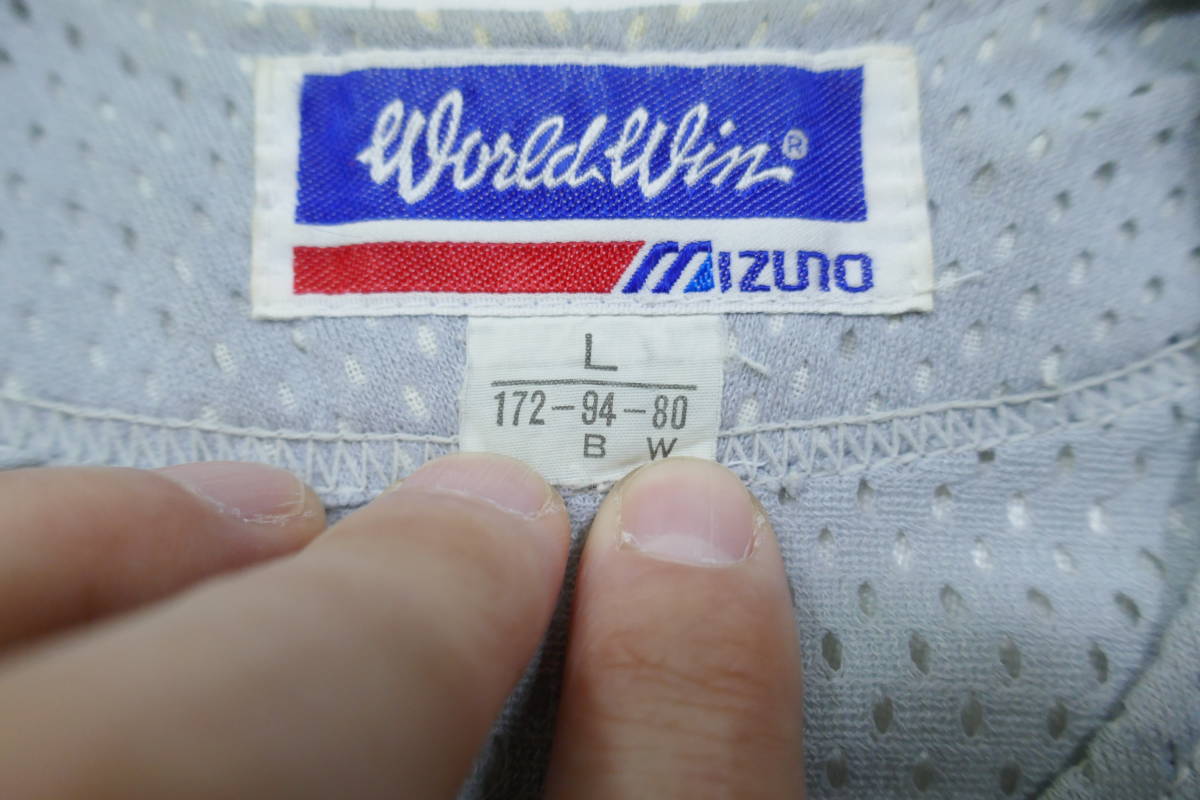 銚子商業 野球部 メッシュ ユニフォーム サイズL ミズノ MIZUNO グレー