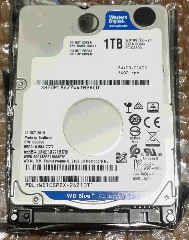 Western Digital Wd10Spzx Blauw Mobile 1 Tb Hdd Sata 6 Gb / S 7 Mm