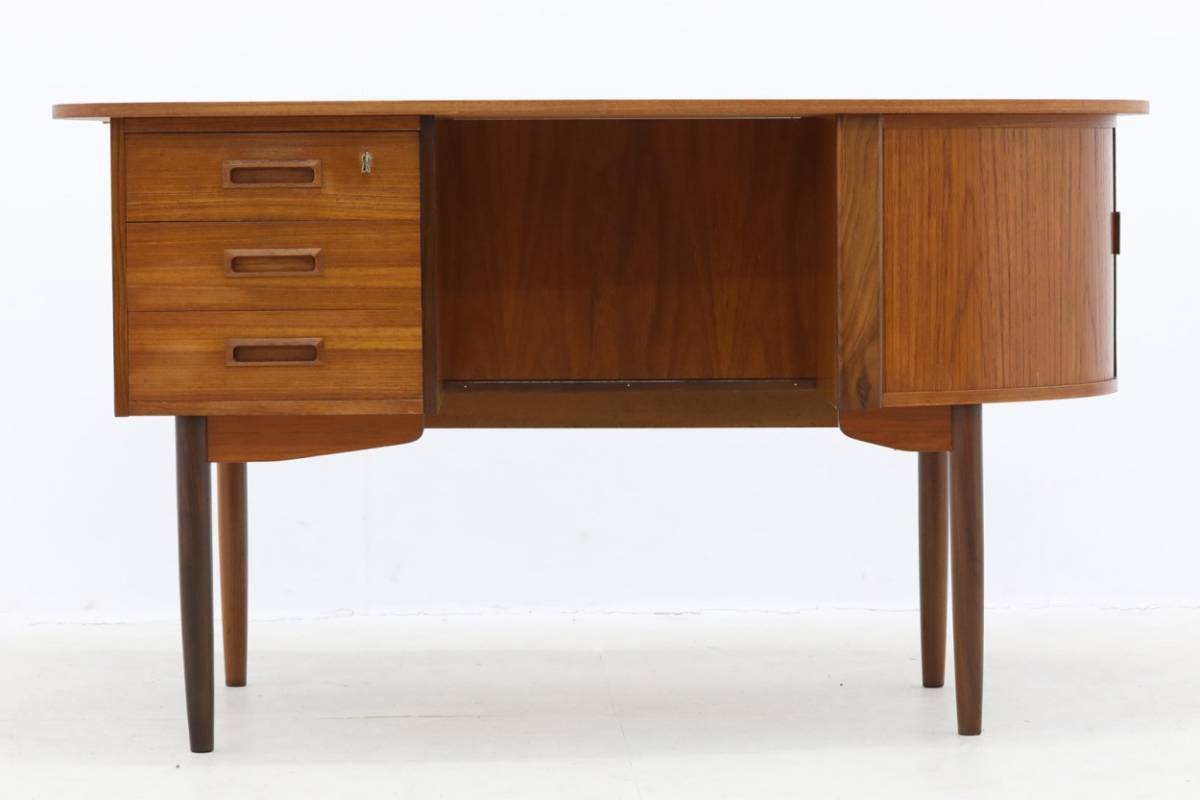 ヴィンテージ 北欧家具 チーク材 デンマーク製 キドニーデスク チーク