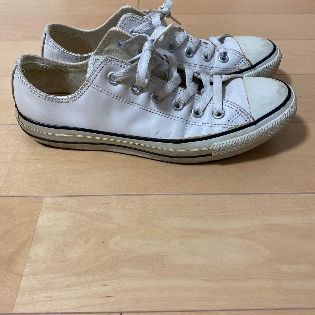 converse コンバース 白 レザー 革 ローカット 26.5cm ホワイト(26.5cm 