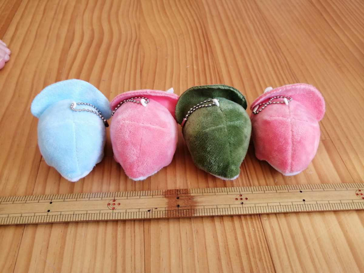 Animal アニマル ぬいぐるみ マスコット キーチェーン キーホルダー 4個 セット 恐竜 トリケラトプス 怪獣 サイ非売品 レア 景品 プライズ_3