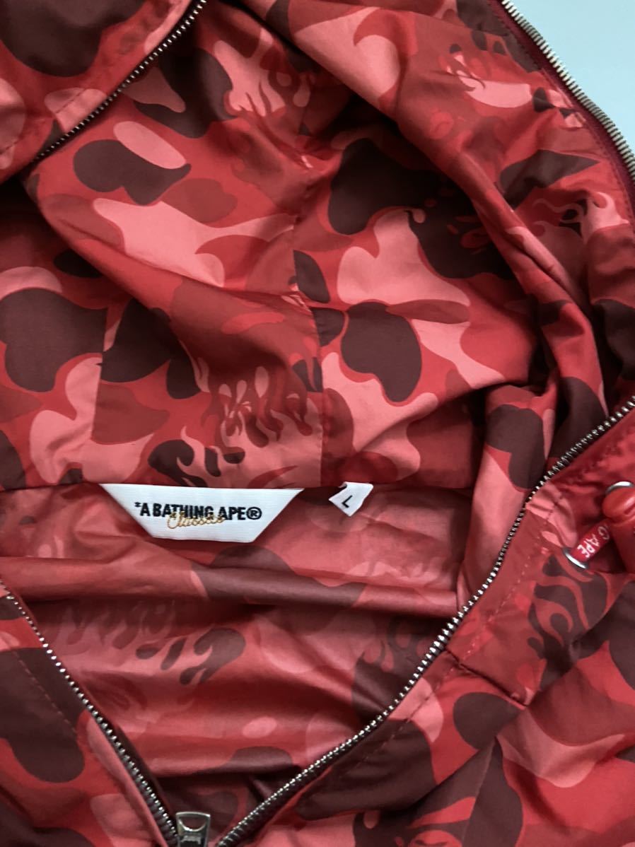 A BATHING APE BAPE マイロ ファイヤーカモ ナイロン パーカー Lサイズ 