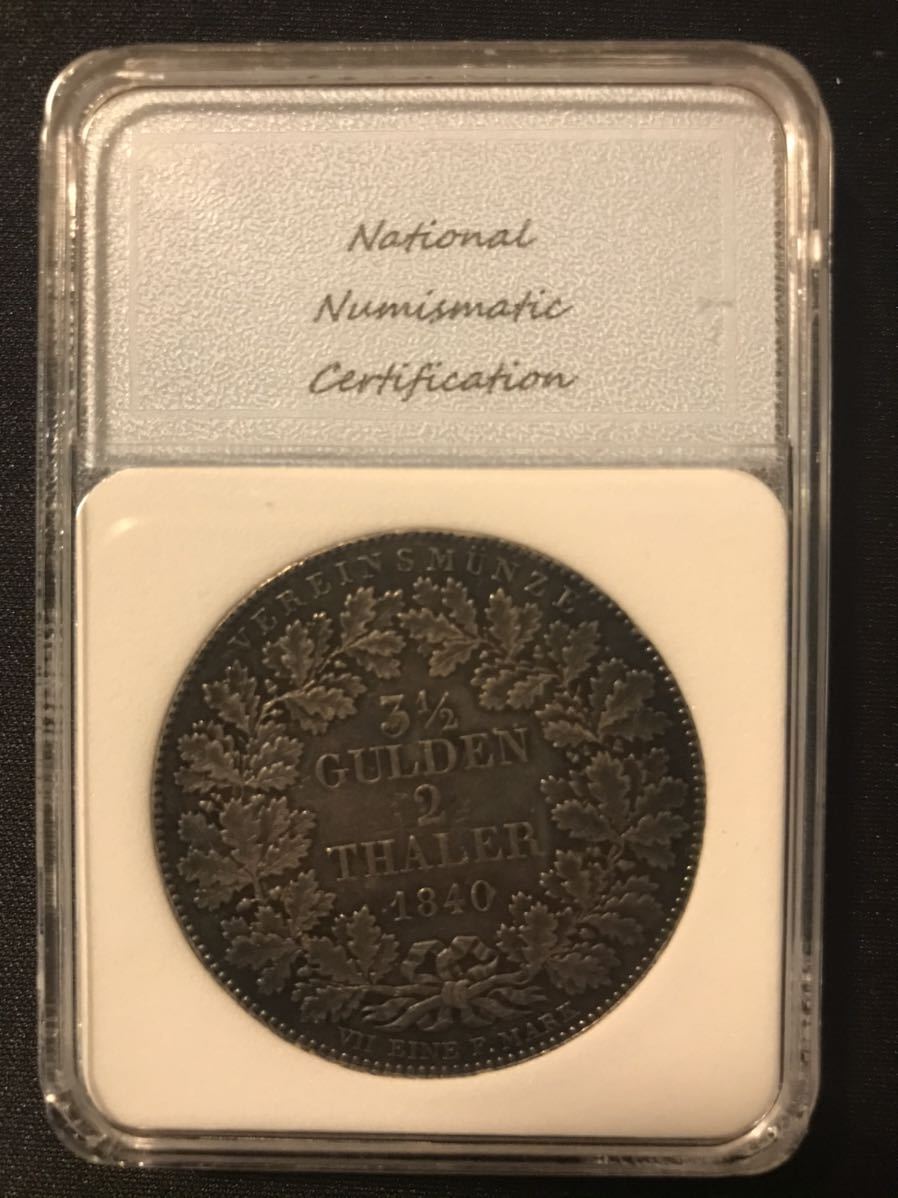 1840年 ドイツ・フランクフルト 都市景観 2ターラー 銀貨 シルバー