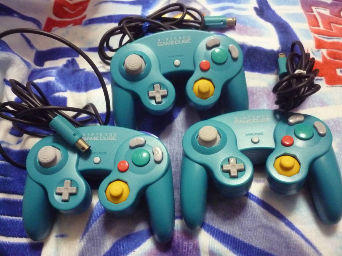 GC ゲームキューブ コントローラ エメラルドブルー 3個 ゲームキューブ