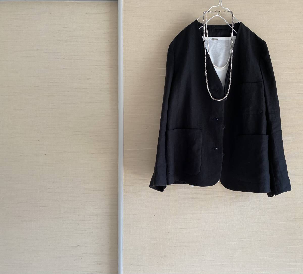MARGARET HOWELLマーガレットハウエルリネンノーカラージャケット5.2万 