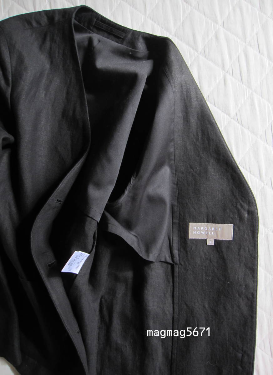 MARGARET HOWELLマーガレットハウエルリネンノーカラージャケット5.2万 