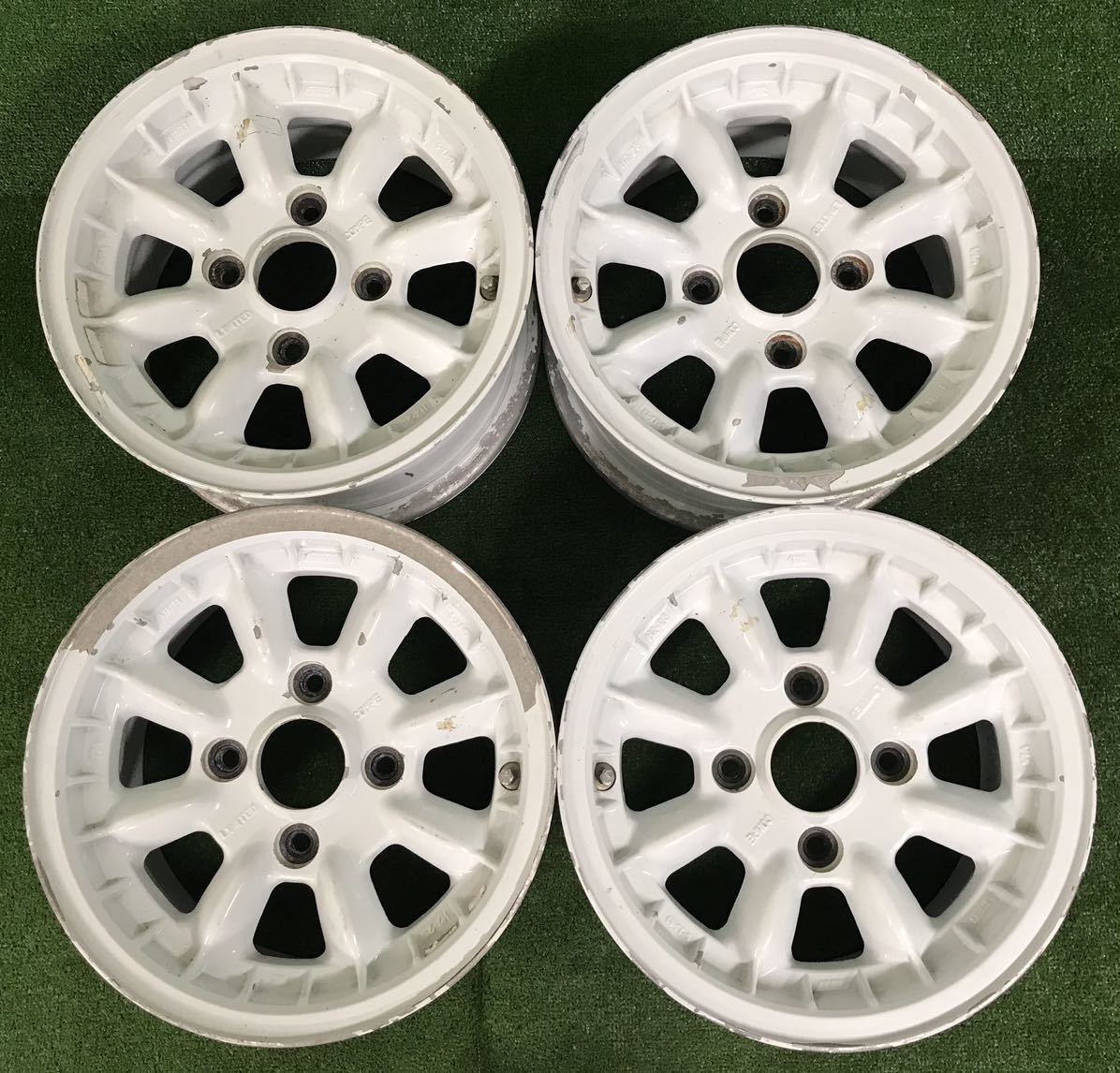★ENKEI エンケイ COMPE-8 旧車 13インチ 13×6J +25 PCD114.3 4H/4穴 ハブ径:約70 4本 アルミ 中古 ★劣化、剥がれあり状態 ★送料無料