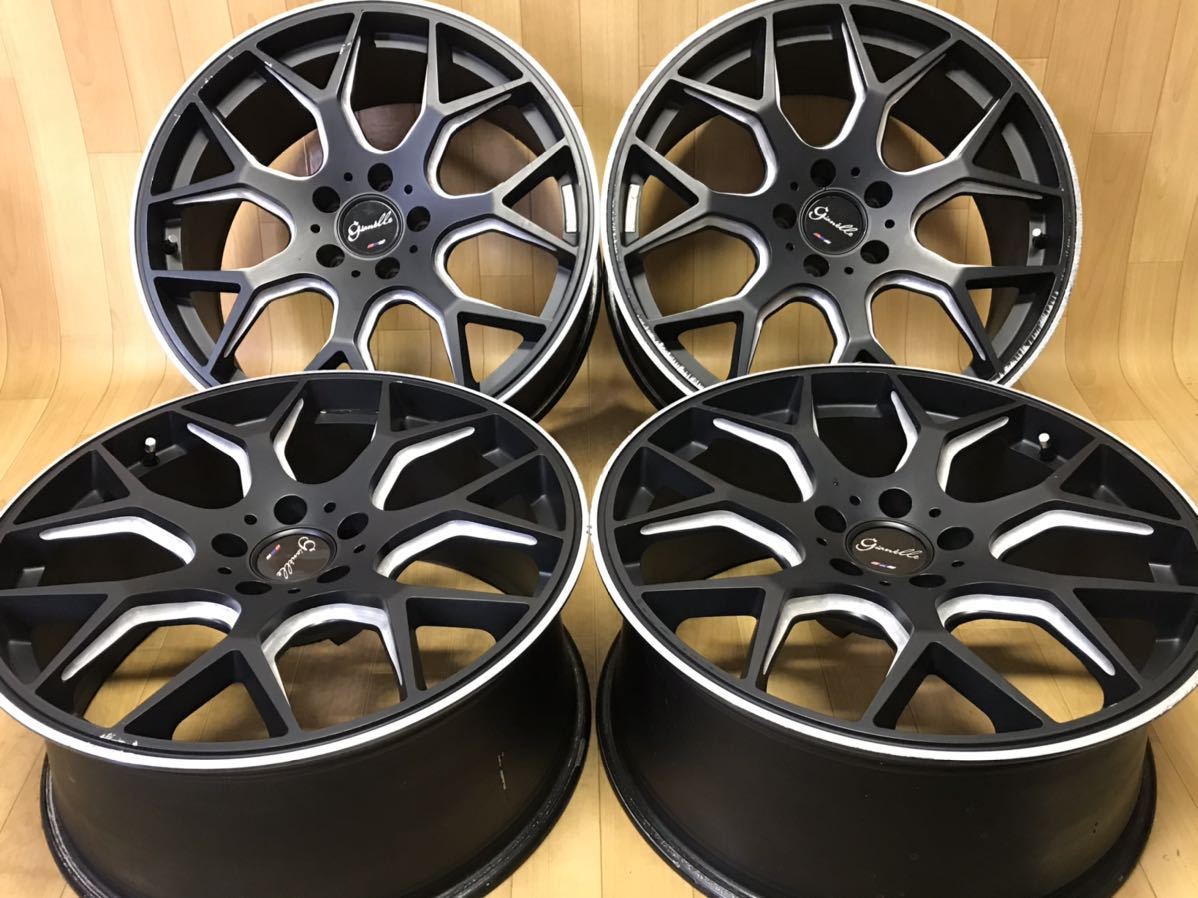 長野発！美品程度！GIANELLE　ジェネリー　19インチ8.5J5穴PCD112+35ハブ約67mm センターキャップ付アルミホイール４本　ベンツなど