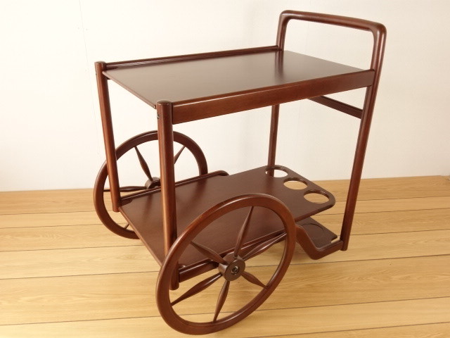 インテリアセンター/カンディハウス 旭川家具 木製 ワゴン 再塗装済
