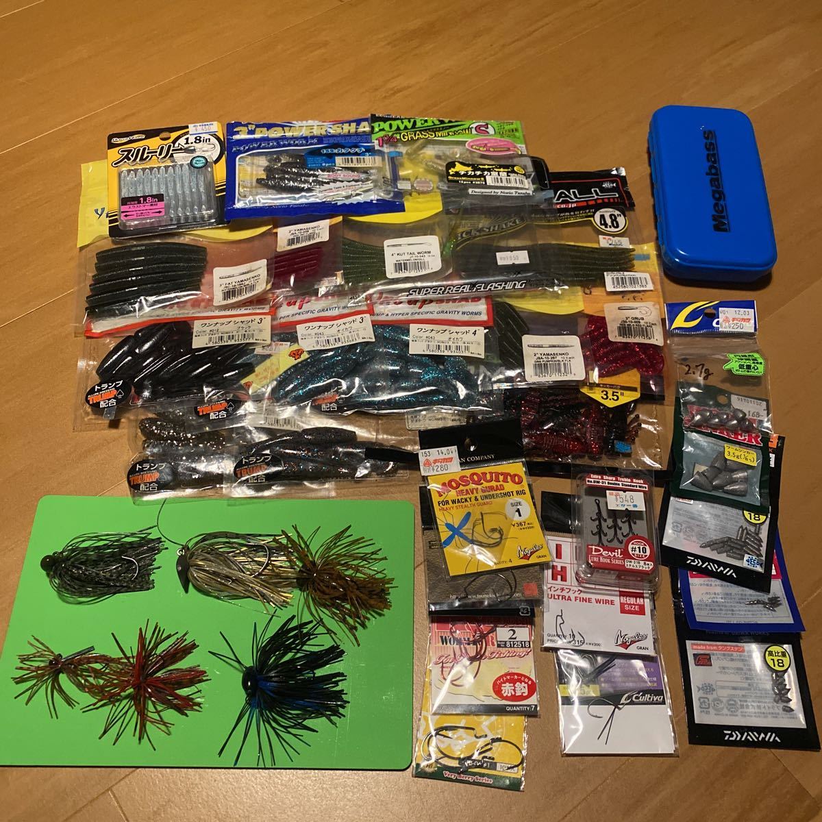 中古 バス釣り ジャンク ソフトルアー ワーム シンカー フック セット